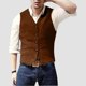 thumbnail image 1 of pstuiky Camiseta sin mangas para hombre, Blazer de moda para hombre, chaleco ajustado con cuello en V y botonadura lisa Tops elegantes para mujer l, 1 of 6