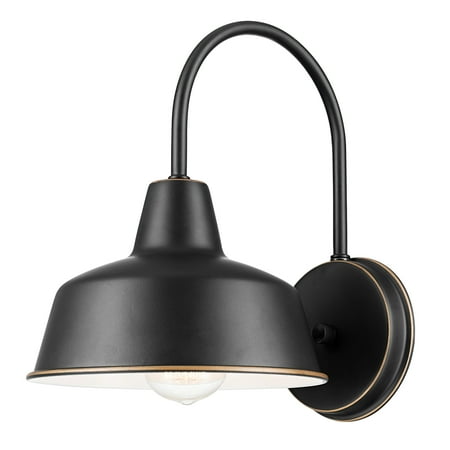 

Globe Electric Delancey 1-Light Oil Rubbed Bronze and White Outdoor/Indoor Wall Sconce 44303