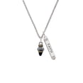thumbnail image 2 of Delight Jewelry Two-tone Drop with Black Crystal Silvertone Believe Faith Prayer Hope Bar Charm Necklace, 23", 2 of 4