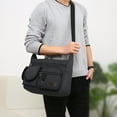thumbnail image 3 of Nitouy Canvas Men Messenger Bag Casual Multi Pockets Student Travel Shoulder Bags, 3 of 6
