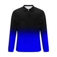 thumbnail image 5 of BXINGOHAI Men Long Sleeve Shirt 1/4 Zip Gradient Printing Turn-Down Collar Pullover Tops Big and Tall Casual Slim Fit Basic T-Shirt Today Blue,XXL, 5 of 5