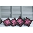 thumbnail image 6 of Ambesonne Pink Throw Pillow Cover 4 Pack, Skull Grunge Pop Art, 16", Pink Black, 6 of 6