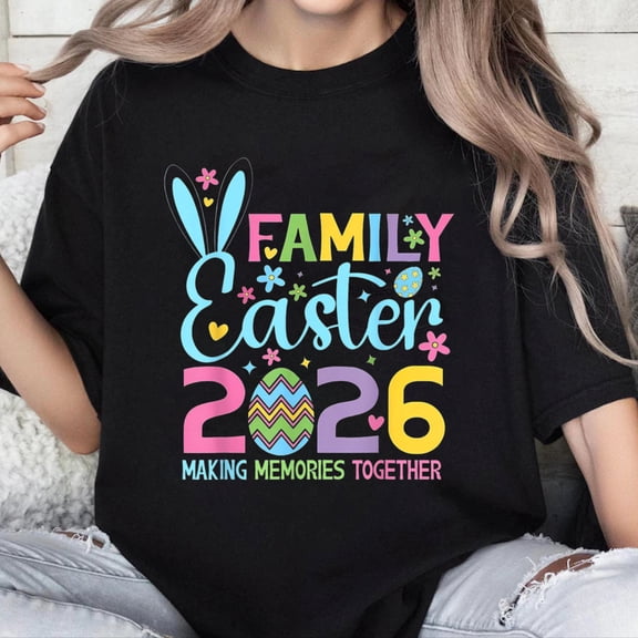 100% Cotton Unisex Happy Family Easter 2026 Spring Bunny Making Memories T-Shirt