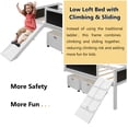 thumbnail image 6 of Bellemave Twin Size Kids Low Loft Bed with Slide, Climbing Frame, Two Movable Drawers, Multifunctional Chalkboard for Kids, Boys & Girls (Wood, White), 6 of 10