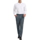 thumbnail image 2 of Pantalones de negocios de cuadros ligeros para hombres Inspire Chic, corte regular, frente plano, talla 30, gris oscuro, 2 of 7