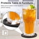 thumbnail image 2 of Paquete de 2 posavasos de silicona para bebidas, posavasos redondos negros con bandeja profunda, tapete para tazas con diseño acanalado, lavable resistente al calor, 2 of 5