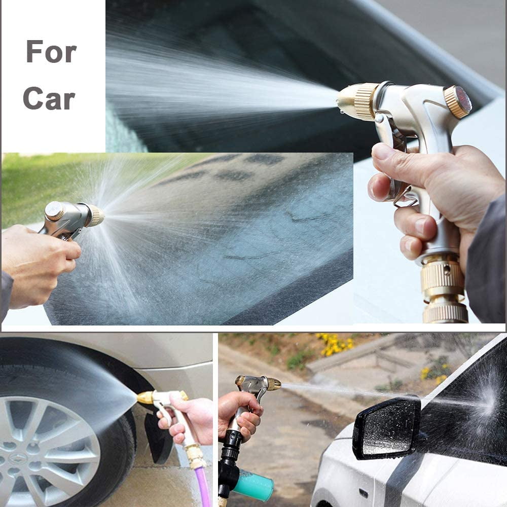 FANHAO Upgrade Garden Hose Nozzle Sprayer, Heavy Duty Metal Watering Nozzle with 4 Spraying Modes