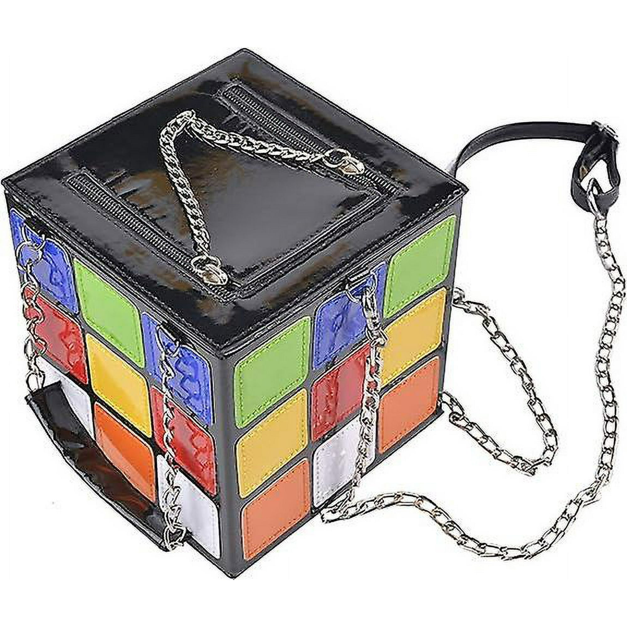 Women s Cute Cube Shape Handbag Magic Shoulder Bag Clutch Bag With Super Long Shoulder Strap