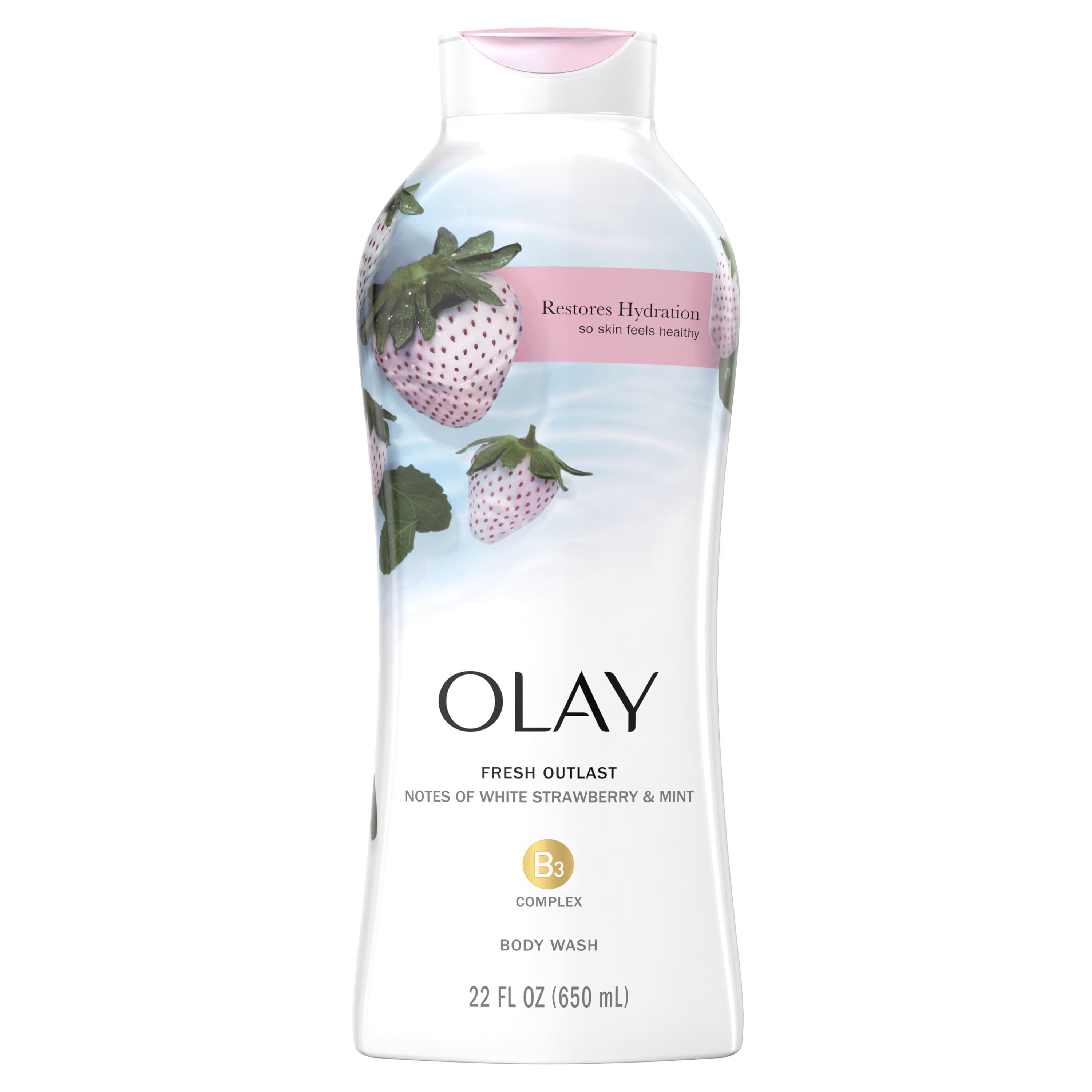 Olay Fresh Outlast Body Wash, White Strawberry & Mint, 22 fl oz