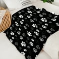 thumbnail image 3 of [Soft Lightweight Flannel Throw Blanket] Cozy Puppy Paw Print Flannel Throw Blanket - Soft, Lightweight & Versatile for All Seasons - Perfect for Naps, Office, Camping & Travel - Ideal Gift, 3 of 6