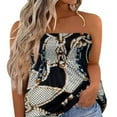 thumbnail image 1 of CHUANK Womens Summer Off Shoulder Leopard Print Bandeau Strapless Blouse Tops, 1 of 2