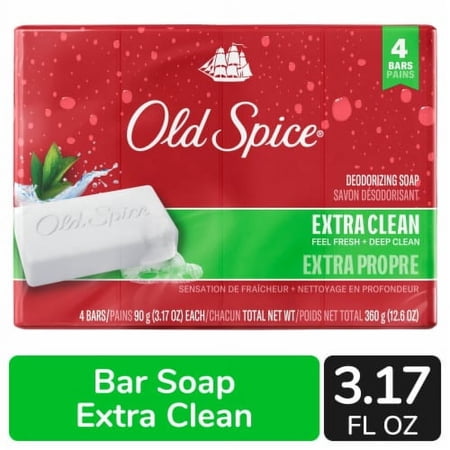 Old Spice Red Collection 4-Pack Bar Soap Extra Clean