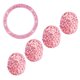 thumbnail image 2 of Juego de 5 tapones para vástago de coche, anillo de botón de encendido, tapones universales con diamantes de imitación para neumáticos, decoración para llave de arranque de coche (rosa), 2 of 6