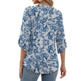 thumbnail image 4 of MOSHU V Neck Tops for Women 3/4 Length Sleeve Women Tops Casual Dressy Women Blouses Trendy Tunic Tops, 4 of 9