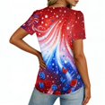 thumbnail image 7 of LWavelet Fourth of July Shirts for Women Short Sleeve Tops V-Neck Casual Patriotic Floral Butterfly Graphic Tee Multicolor 2XL, 7 of 7