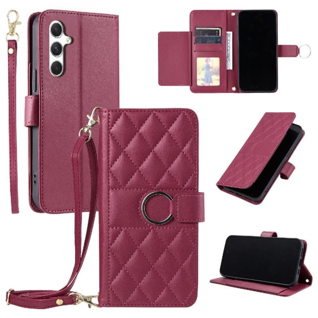 Funda tipo billetera GANGXUN para Samsung Galaxy A55 5G – Tapa abatible con correa para mujer