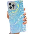 thumbnail image 1 of HAHDAXIA Slim Holographic Compatible with iPhone 12 pro Max Square Edge Case, Cute Geometric Triangle Pattern Soft TPU Silicone Shockproof Protective Durable Back Cases Cover Capa, 1 of 6