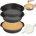 thumbnail image 1 of 8 Inch Round Cake Pan, Nonstick Cake Pans with 100 PCS Parchment Paper, Carbon Steel Cake Baking Pans with Handle, 1 of 7