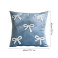 thumbnail image 3 of JGJJUGN Luxurious Velvet Sofa Cushion Cover with Bow, Decorative Pillow Case, Plush Throw Pillow Cover, Elegant Home Decor, Washable Cushions, 45cm/15.75in in Beige, Pink, Red, White, Gold, Blue, 3 of 6