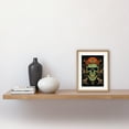 thumbnail image 2 of Skull Crossbones Old School USA Tattoo Ink Body Rockabilly Americana 50s Artwork Framed Wall Art Print 9X7 Inch, 2 of 5