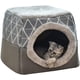thumbnail image 1 of Cueva para gatos Casa para gatos Cama para gatos Mascota Nido para mascotas Saco de dormir 2 en 1 Cueva para abrazos plegable para cómodo Gris XL Sincero Hogar, 1 of 4