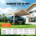 thumbnail image 4 of VEVOR Carport Replacement Canopy Cover 10 x 20 ft, Garage Top Tent Shelter Tarp Heavy-Duty Waterproof & UV Protected, Easy Installation with Ball Bungees,Beige (Only Top Cover, Frame Not Include), 4 of 9