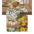 thumbnail image 7 of Fall Pumpkin Table Runner-Cotton Linen- 72 Inch Holiday Dresser Scarves, Thanksgiving Birds Flowers Retro Newspaper Tablerunner for Kitchen Coffee/Dining Bedroom Living Room Dinner Scarf Décor 16x72, 7 of 7