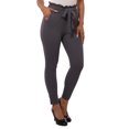thumbnail image 6 of Paperbag Waist Slim Fit Pants With Self Tie - Charcoal, 6 of 9