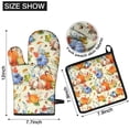 thumbnail image 6 of Fall Pumpkins Leaves Pattern Kitchen Oven Mitt and Pot Holder Sets 2 Pcs for Baking, Cooking and Grilling, Heat Resistant Up To 392 °F, 6 of 7