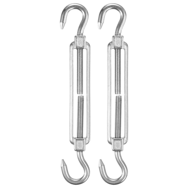Uxcell 2-Pack Tensor Gancho y Gancho, M6 Tensores de Acero Inoxidable Pesados Ajustables para Tensión de Cuerda