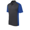 thumbnail image 5 of Sport-Tek Colorblock Micropique Sport Wick Polo-XS (Iron Grey/ True Royal), 5 of 6