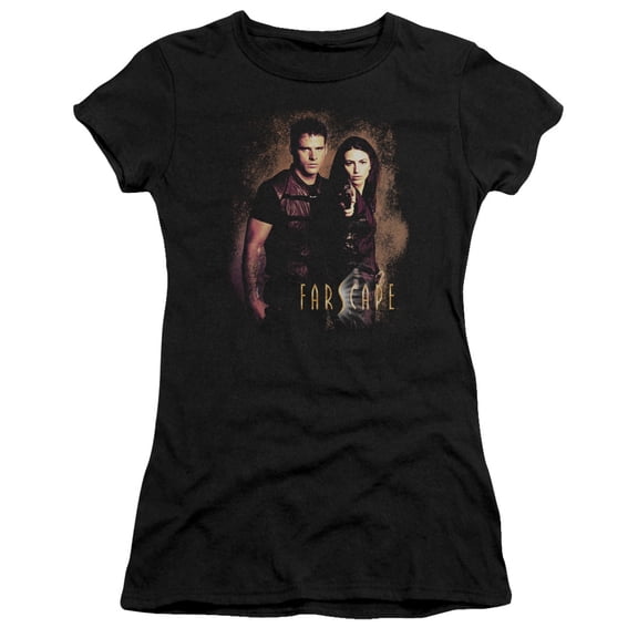 Farscape Wanted S/S Junior Women's T-Shirt Sheer Black