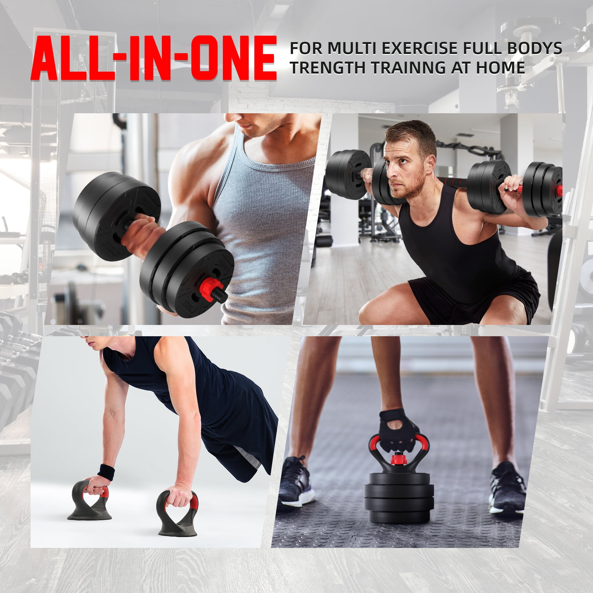 Signature Fitness Adjustable Dumbbell Set, Portable Design with Changeable Weight Plates and Non-Slip Handles for Home Gym Workouts