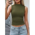 thumbnail image 5 of PRETTYGARDEN Tank Tops for Women Summer Mock Neck Ribbed Knit Slim Fitted Shirts Going Out Top Spring Fashion Clothes, 5 of 10