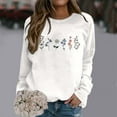 thumbnail image 2 of Arlun Crewneck Sweatshirts Womens Trendy Floral Printed Soft Comfortable Long Sleeve Hoodless Tops 2025 Fall Winter Baggy Drop Shoulder Pullovers White XL, 2 of 4