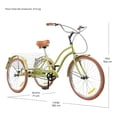 thumbnail image 3 of Tricicleta Urbana Centurfit R24 Canasta Trasera Amarillo 150kg Vintage, 3 of 6