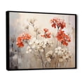 thumbnail image 2 of Designart "Red And Beige Geraniums In Minimalism I" Geraniums Floater Framed Wall Decor, 2 of 5