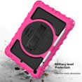 thumbnail image 5 of iPad 7th Generation Case with PET Screen Protector, iPad 10.2" 2019 Case, Dteck Heavy Duty Rugged Shockproof Protective Covers with 360 Rotate Stand /Hand Strap/ Should Belt /Pencil Holder,Rose, 5 of 6