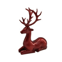 WMGHA Christmas Reindeer Figurines, Mini Animal Reindeer Decor Deer Statues Sculpture Tabletop Ornaments for Cabinet Mantel Shelves Fireplace Home Décor Accents Collectible Figurines