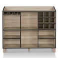 thumbnail image 2 of Carson 7-Shelf Wood Buffet with Bottle Rack, Natural Oak, 2 of 8