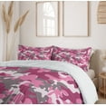 thumbnail image 6 of Ambesonne Pink Duvet Cover Sets, Feminine Camo Vibrant, 2-Queen, Magenta Hot Pink Grey, 6 of 7