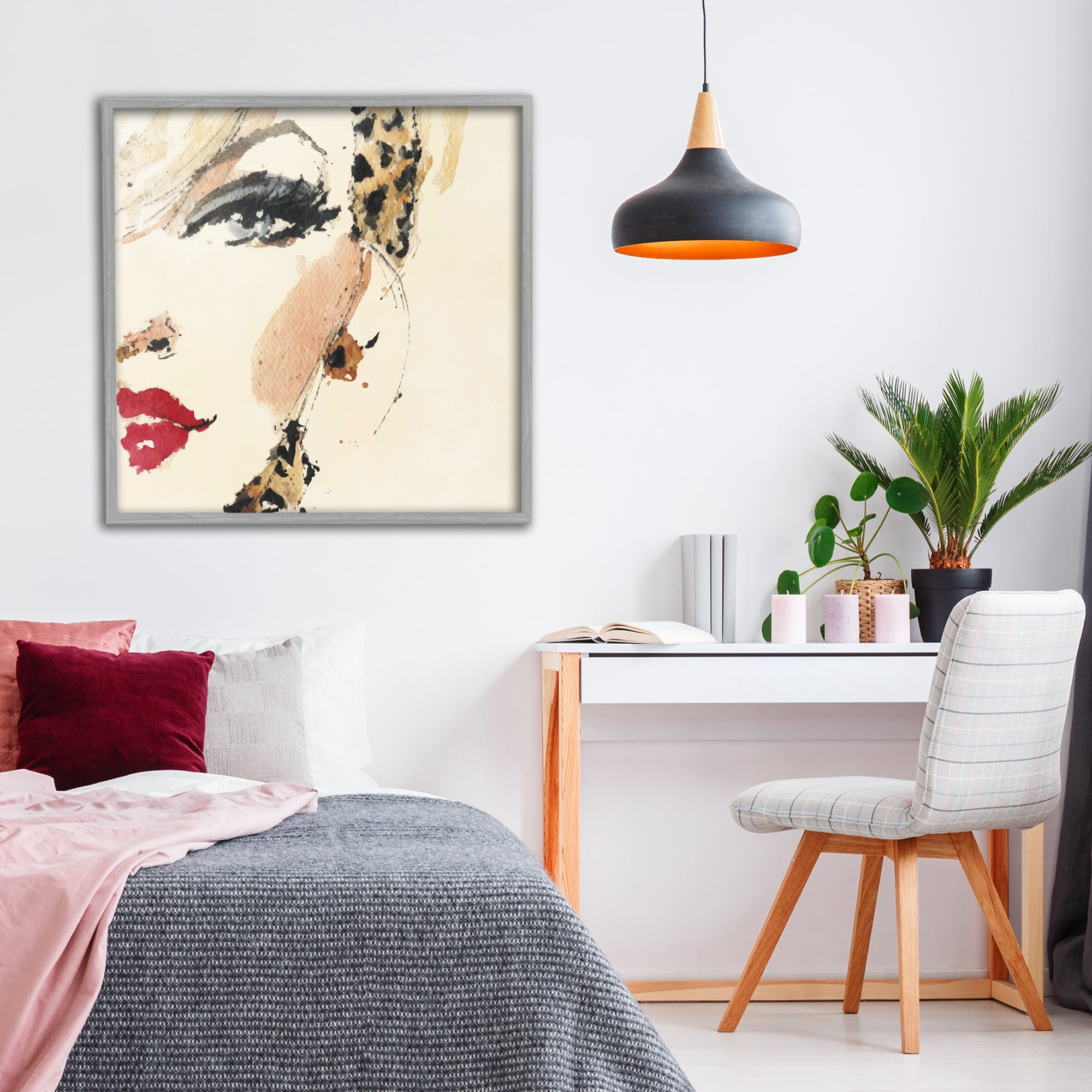 Stupell Industries Crimson Enigma Lipstick Gray Framed Giclee Art, design by Svetlana Aleynikova