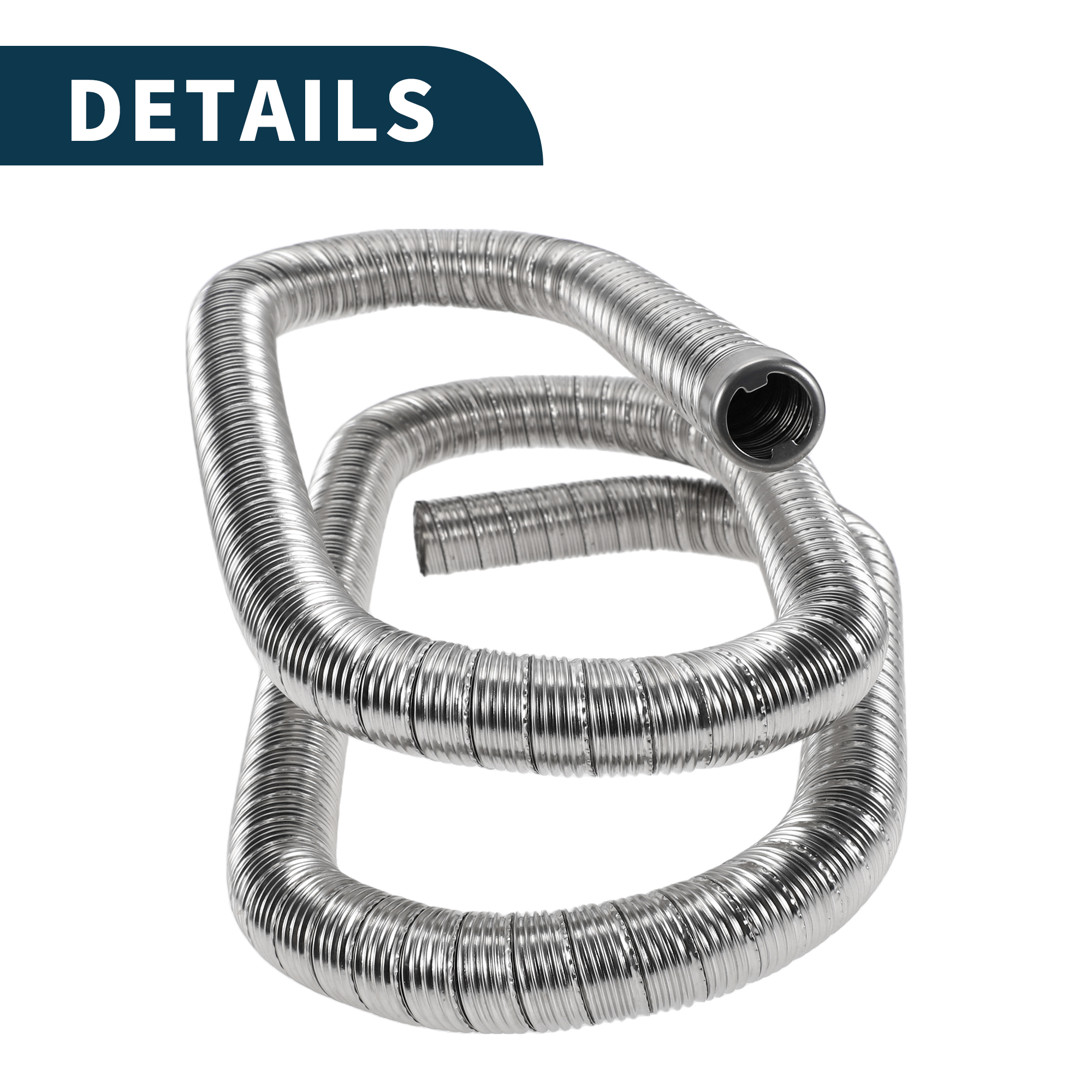 Car Truck RV Bus Van Boat Car Heater Exhaust Pipe Air Diesel Heater Exhaust Hose Clamp 1 Set 1.06" OD 0.94" ID 78.74" Length Stainless Steel