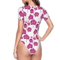 thumbnail image 4 of The Xecao Orchids Flowers Women's Crew Neck Body Suit, a short-sleeved bodysuit and basic swimsuit, both comfort and style for dating and daily life, 4 of 9