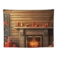 thumbnail image 5 of Pratyus Christmas Tree Cozy Fireplace Tapestry Wall Hanging Dorm Xmas Decoration Dorm Decor Short Plush Fabric Lightweight Easy to Hang 60x50inch, 5 of 6