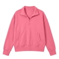 thumbnail image 5 of Jsaierl Quarter Zip Sweatshirts for Women Fall Solid Color V Neck Sweatshirt Lightweight Loose Fit Pullover Cotton Working Out Long Sleeve Tops, 5 of 9