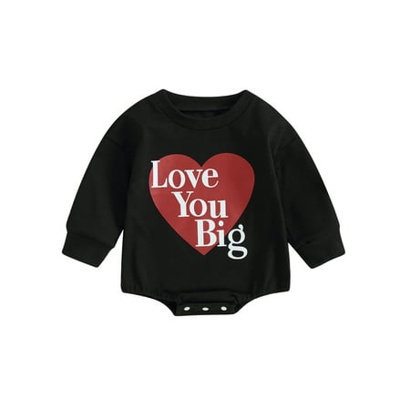 

Toddler Sweatshirt Rompers Casual Heart Print Long Sleeve Jumpsuit