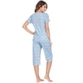 thumbnail image 4 of EFINNY Women's 2 Pcs Printed Loungewear Set Short Sleeve Five-Point Pants Home Pajamas Set With Pockets, 4 of 6