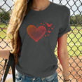 thumbnail image 3 of Cozyfort Summer Shirts for Women 2025 Heart/Butterfly Print Women's T-Shirt Short Sleeve Crewneck for Summer Women's T-Shirts Graphic, 3 of 4