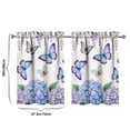thumbnail image 4 of Vintage Butterflies and Purple Hydrangeas Tier Kitchen Curtains for Bathroom Living Rod Pocket Window Drapes 28"x36" 2 Panels Window Treatment Tiers, 4 of 4